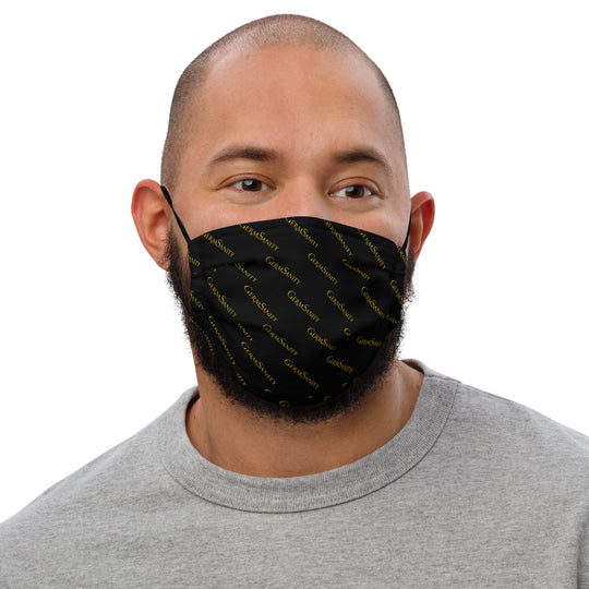 Reusable Face Mask - Black with Gold print - GermSanity