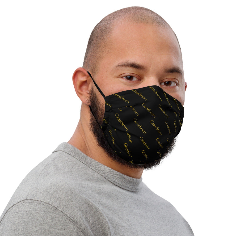 Reusable Face Mask - Black with Gold print - GermSanity