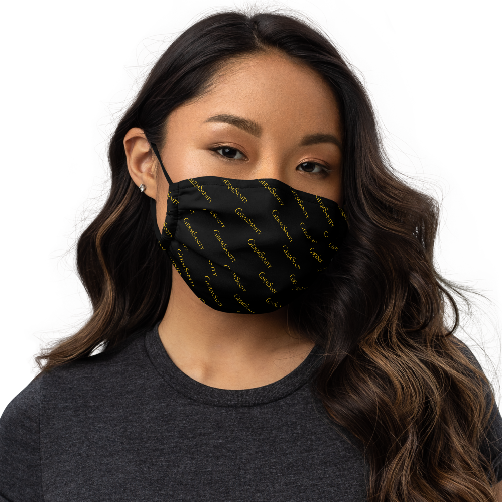 Reusable Face Mask - Black with Gold print - GermSanity