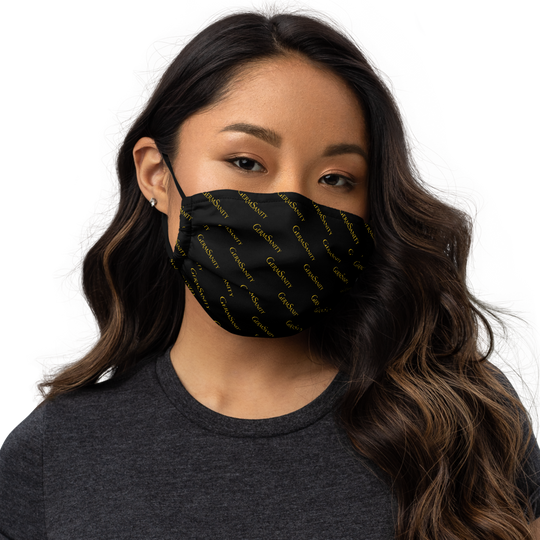 Reusable Face Mask - Black with Gold print - GermSanity