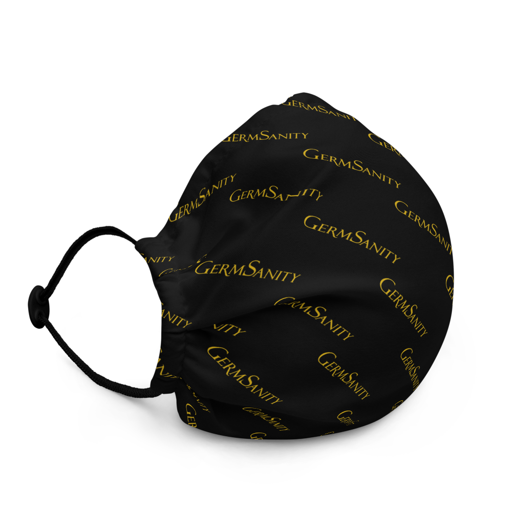 Reusable Face Mask - Black with Gold print - GermSanity