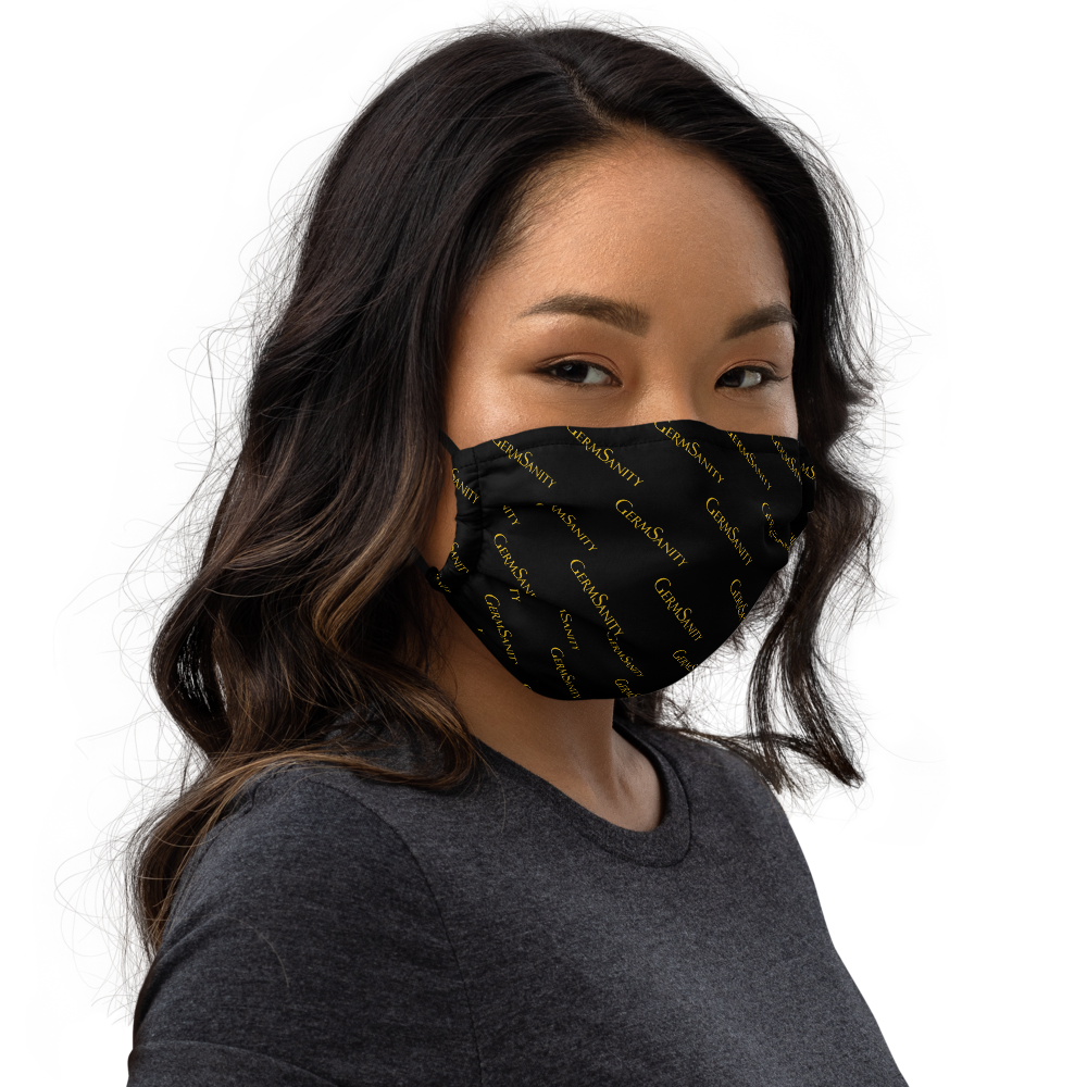 Reusable Face Mask - Black with Gold print - GermSanity