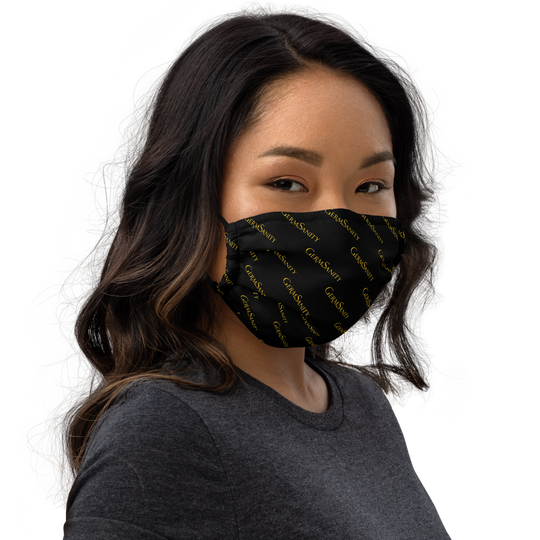 Reusable Face Mask - Black with Gold print - GermSanity