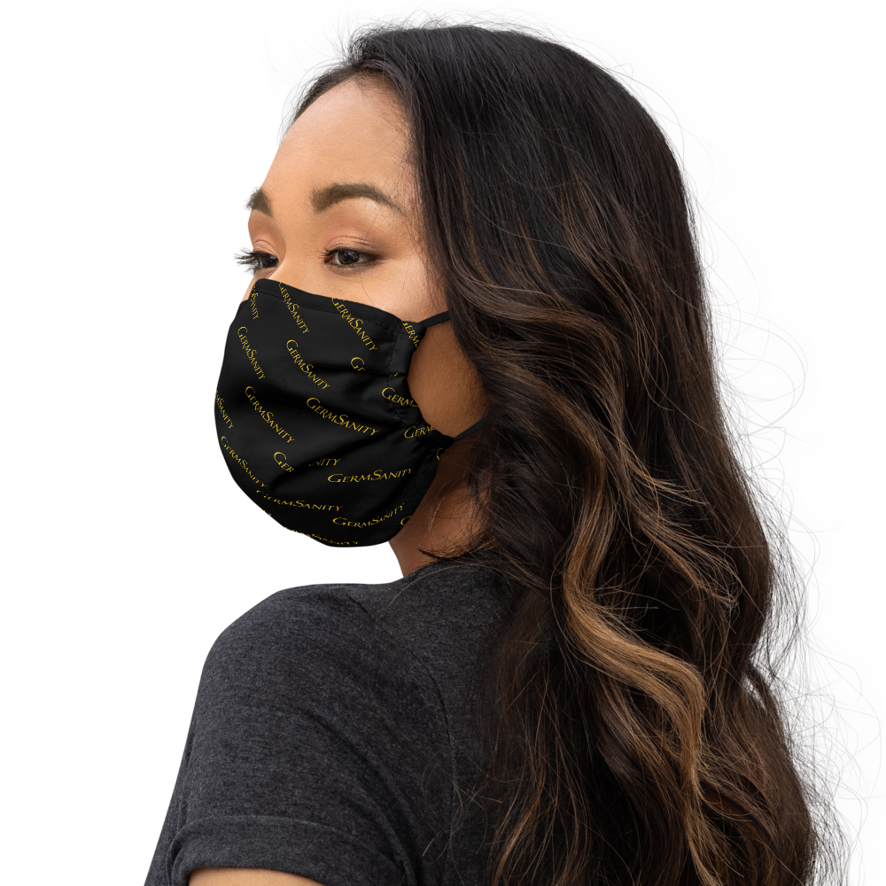 Reusable Face Mask - Black with Gold print - GermSanity