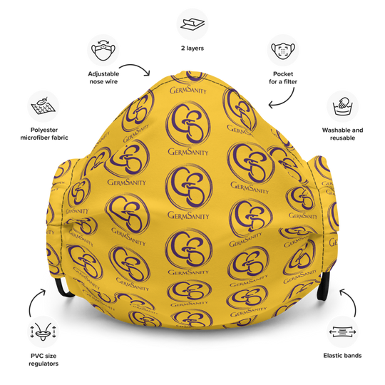 Reusable Face Mask- Gold and Purple - GermSanity